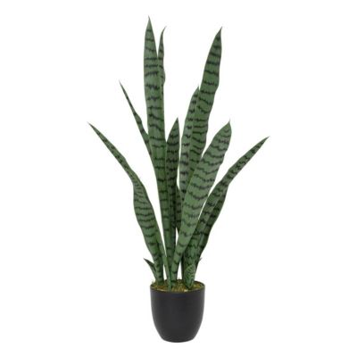 Plante artificielle sansevieria Toby pot noir H90cm - Atmosphera Créateur d'intérieur