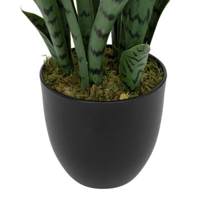 Plante artificielle sansevieria Toby pot noir H90cm - Atmosphera Créateur d'intérieur
