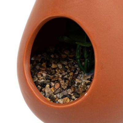 Plante artificielle suspendue dans un pot en céramique Terracotta H 60 cm