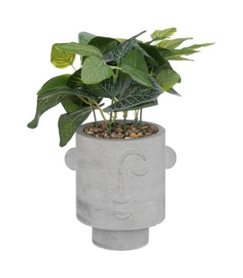 Plante artificielle Visage pot Gris clair H 26 cm