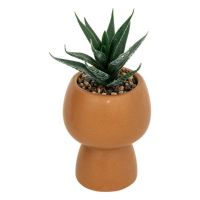 Plante grasse artificielle dans un pot en céramique H 17 cm