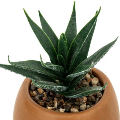 Plante grasse artificielle dans un pot en céramique H 17 cm