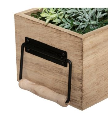 Plante verte artificielle Jardinière en Bois L 35 cm