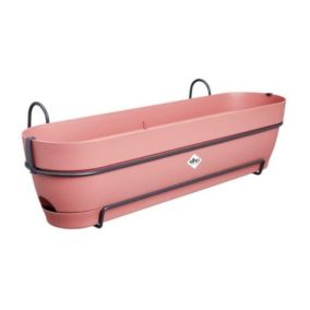 Planteur Rectangle Vibia - Plastique - Réservoir - diametre 70 - Rose Poussiere Elho