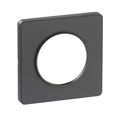 Plaque 1 poste Schneider electric Odace Anthracite Soft