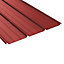 Plaque acier Alizé rouge 8012, 600 x 85 cm (vendue à la plaque)