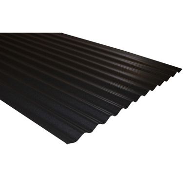 Plaque acier ondulée PO 76/18 réversible noir mat / rouge mat 2000X900MM Noir mat / Rouge mat, l.90 cm, L.200 cm