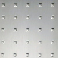 Plaque adhésive aluminium relief carré 100 x 65 cm
