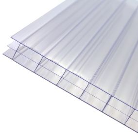 Plaque alvéolaire polycarbonate transparent 200 x 100 cm, ép.16 mm