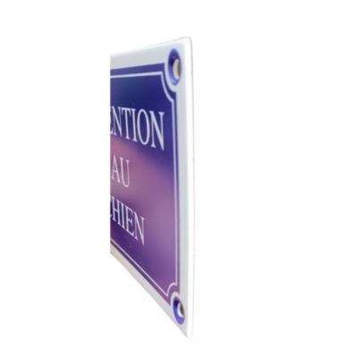 Plaque attention au chien - ZOLUX - Bleu et blanc