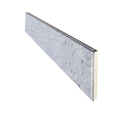Plaque béton biface pour clôture effet pierre de parement, L.184 x H.36 cm x ép.35 mm, Oyat