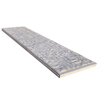 Plaque béton biface pour clôture motif Maquis effet pierres sèches, L.184 x H.36 cm x ép.35 mm