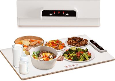 Plaque Chauffante Électrique assiettes Pliable 3 Températures blanc