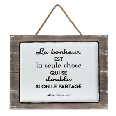 Plaque "Citation" 40x30,5cm - Atmosphera Créateur d'intérieur