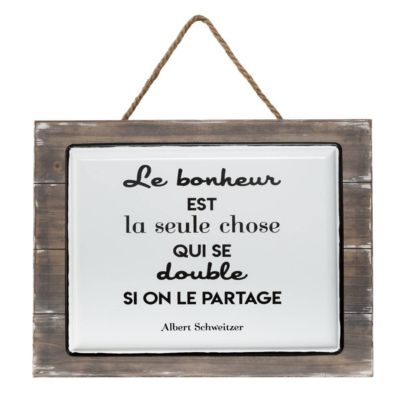 Plaque "Citation" 40x30,5cm - Atmosphera Créateur d'intérieur