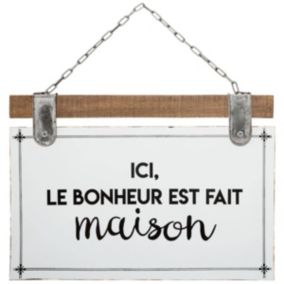 Plaque "Citation" - bois et métal - 35x25 cm - Modèle 1- Atmosphera