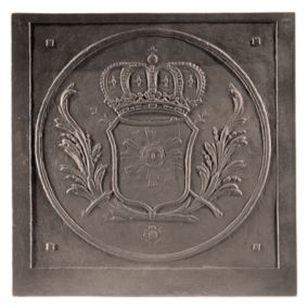 Plaque de cheminée au nom du roy Dommartin grise H. 76,5cm X L. 76,5cm