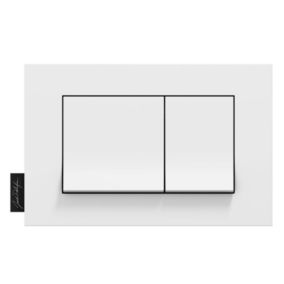 Plaque de commande JACOB DELAFON, double touches rectangulaires, Blanc brillant