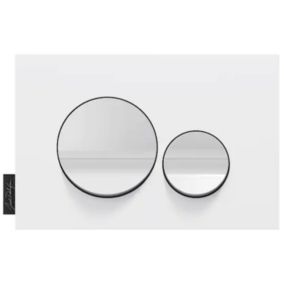 Plaque de commande JACOB DELAFON, double touches rondes Blanc brillant