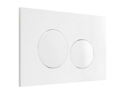 Plaque de commande pour WC avec double touche - Blanche - OPULUS