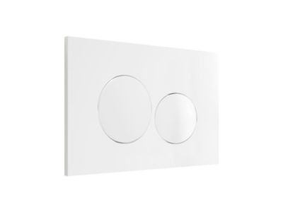 Plaque de commande pour WC avec double touche - Blanche - OPULUS