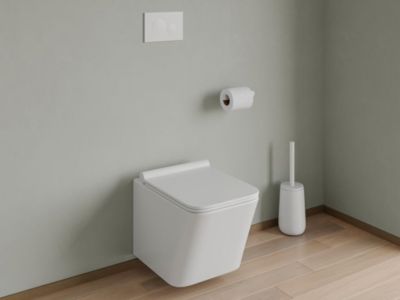Plaque de commande pour WC avec double touche - Blanche - OPULUS