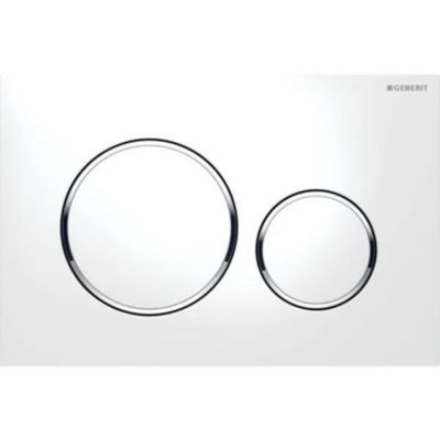 Plaque de commande WC GEBERIT Sigma20 double touche: blanc, chromé brillant