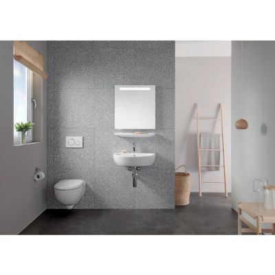 Plaque de commande WC GEBERIT Sigma20 double touche: blanc, chromé brillant