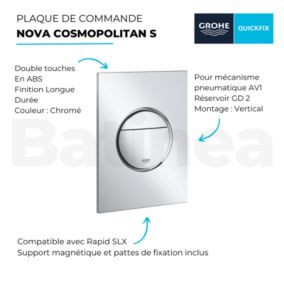 Plaque de commande WC GROHE Nova Cosmopolitan S Chromé