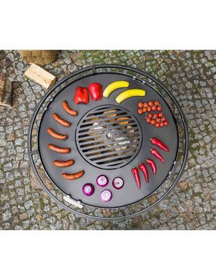 Plaque de cuisson avec grille pour braséro 80 cm
