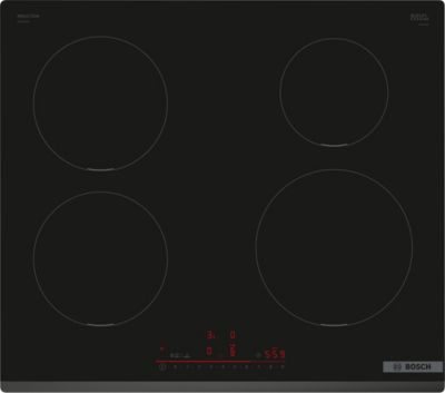 Plaque de cuisson avec zone à induction 4 foyers Bosch coloris noir l.59,2 x P.52,2 x H.5,1 cm