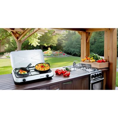 Plaque de cuisson gaz portable 2 feux 2350W Rechaud gaz butane/Propane
