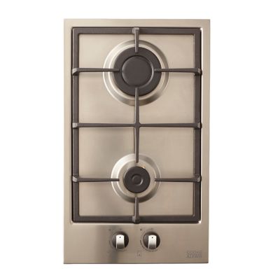 Plaque de cuisson gaz 2 foyers Cooke & Lewis coloris inox l.30,5 x P.51 x H.8,5 cm