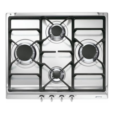 Plaque de cuisson gaz 4 foyers - coloris argent - l.60 x P.50,3 x H.7,6 cm - Smeg S60GHS