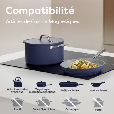 Plaque de cuisson induction 3 foyers 6200W fonction boost L59xP52cm 9 puissances securité enfant auto-stop minuterie Ciarra CD3BIH