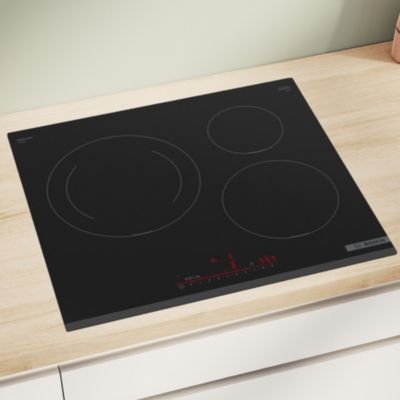 Plaque de cuisson induction 3 foyers - coloris noir - l.59,2 x P.52,2 x H.5,1 cm - Bosch PIJ631HB1E