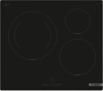 Plaque de cuisson induction 3 foyers - coloris noir - l.59,2 x P.52,2 x H.5,1 cm - Bosch PUJ611BB5E