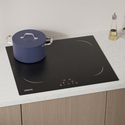 Plaque de cuisson induction 4 foyers 6000W L59xP52cm commande tactile 9 niveaux de puissance Ciarra CD4BIH-C