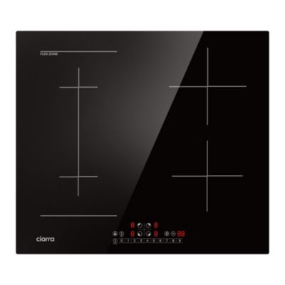 Plaque de cuisson induction 4 foyers 7200W L59xP52cm 1 zone modulable boosters minuteur Ciarra CD4BFBIH