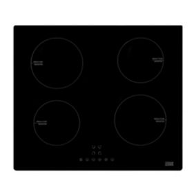 Plaque de cuisson induction 4 foyers Cooke & Lewis coloris noir l. 59 x P. 52 x H. 6,5 cm