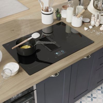 Plaque de cuisson induction 4 foyers GoodHome coloris gris anthracite l. 77 x P. 52 x H. 25 cm