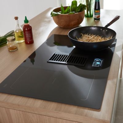 Plaque de cuisson induction 4 foyers GoodHome coloris gris anthracite l. 77 x P. 52 x H. 25 cm