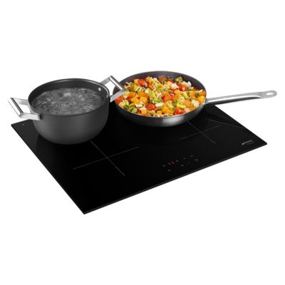 Plaque de cuisson induction 4 foyers Smeg coloris noir l.60 x P.51,5 x H.5,6 cm