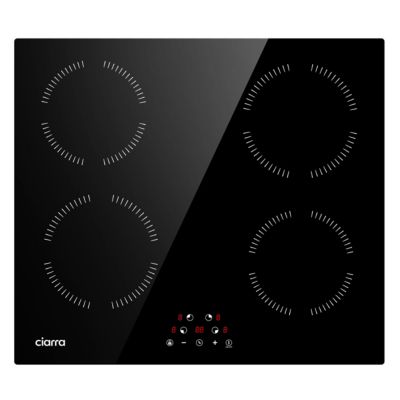 Plaque de cuisson induction encastrable 4 foyer 6000W commande tactile 9 niveaux de puissance Ciarra  CD4BIH-A