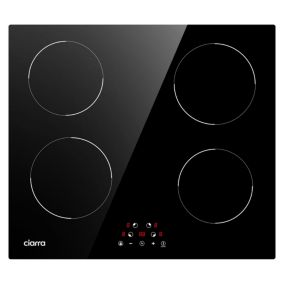Plaque de cuisson induction encastrable 4 foyer 6000W commande tactile 9 niveaux de puissance Ciarra CD4BIH-D