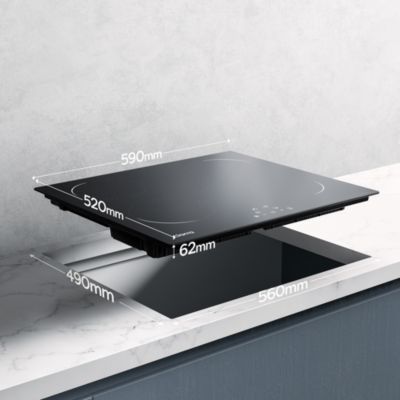 Plaque de cuisson induction encastrable 4 foyers 6000W commande tactile 9 niveaux de puissance  Ciarra  CD4BIH-C