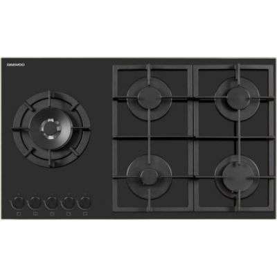 Plaque de Cuisson - Table a GAZ Plaque de cuisson a gaz - DAEWOO - 5 foyers - 90 cm - BH9GKF51BNH - Noir