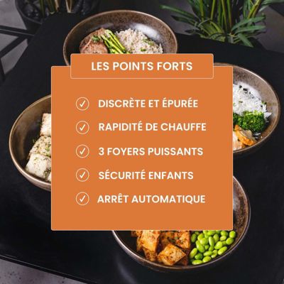Table Vitrocéramique 3 Foyers 5200W Avec Manettes - Plaque De Cuisson Encastrable Beldeko