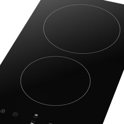 Plaque de cuisson vitrocéramique 2 foyers - coloris noir - l.28,8 x P.52 x H.5,5 cm NN2ZCR30EU