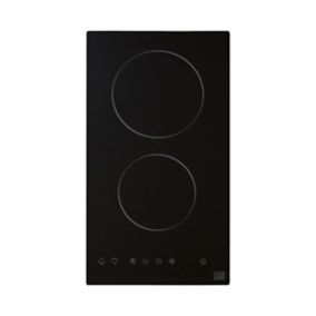 Plaque de cuisson vitrocéramique 2 foyers Cooke & Lewis coloris noir l.29 x P.52 x H.6 cm
